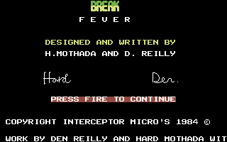 Break Fever screenshot 2 for Commodore 64